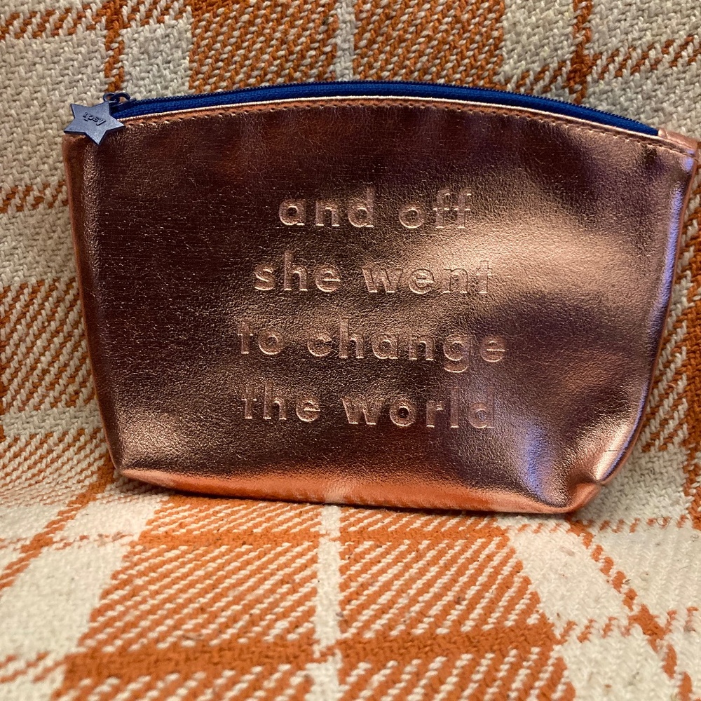 Rose Gold shiny Ipsy Makeup pouch NWOT